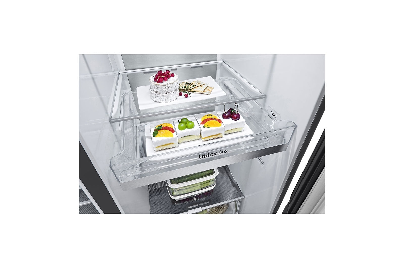 LG Side-by-Side Kühlschrank: InstaView, Craft Ice, Festwasseranschluss, Matte Black