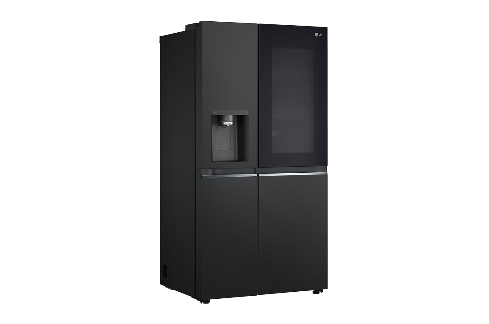 LG InstaView Side-by-Side Kühlschrank: Groß, Smart, Eis- & Wasserspender, Schwarz