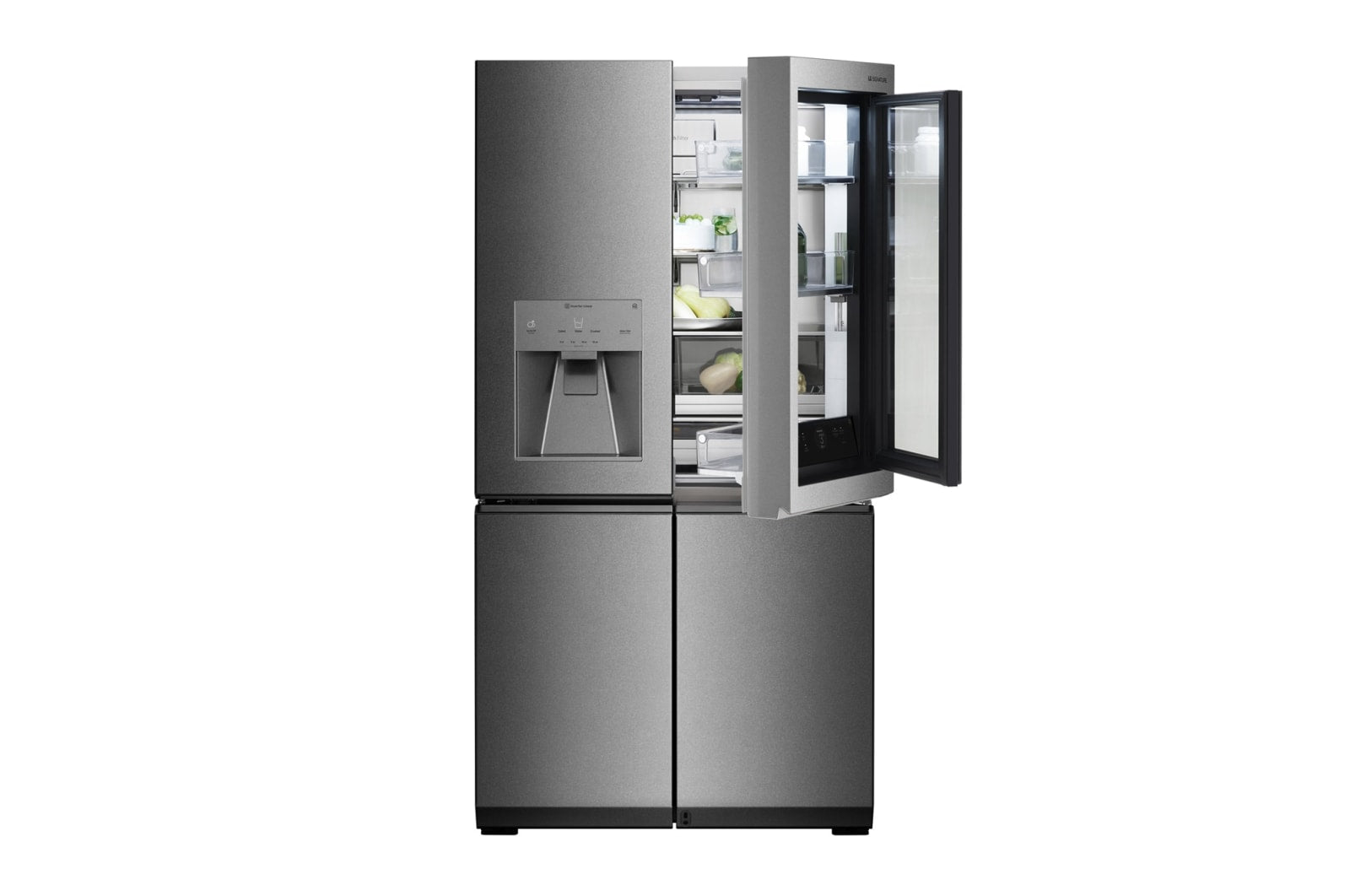 LG SIGNATURE LSR100 InstaView Multi-Door Kühlschrank – Edelstahl, Smart Technologie, 643L