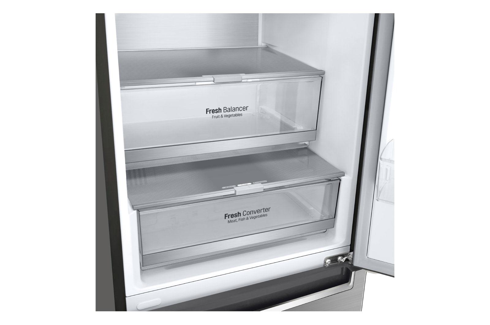 LG NatureFRESH Kühl-Gefrierkombination Steel, 384L, Smart Inverter, Linear Cooling, leise