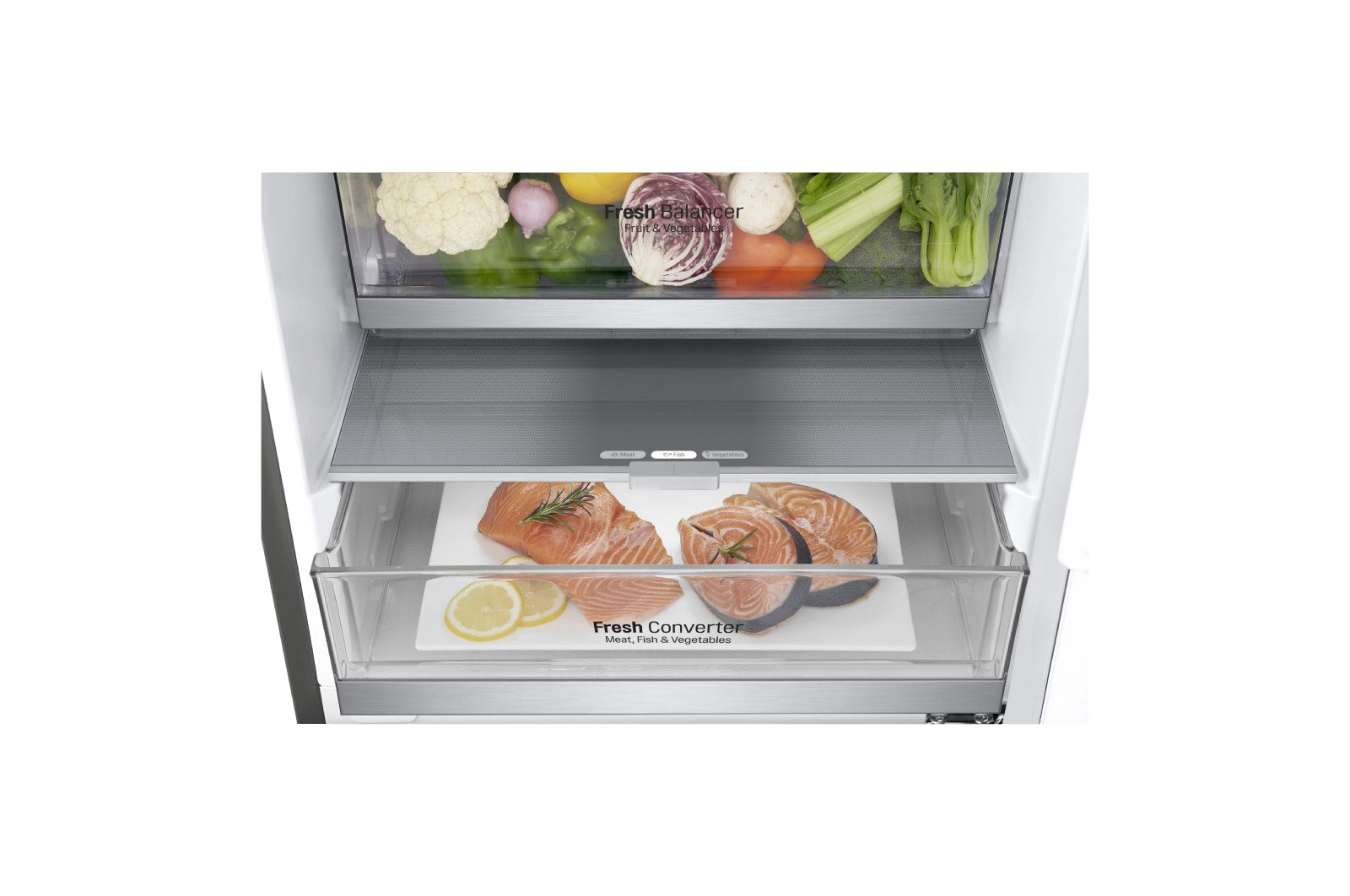 LG NatureFRESH Kühl-Gefrierkombination Steel, 384L, Smart Inverter, Linear Cooling, leise