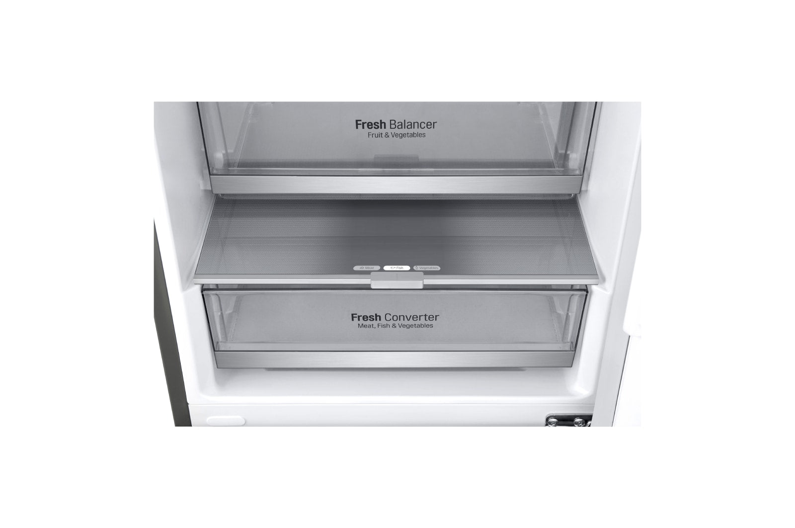 LG NatureFRESH Kühl-Gefrierkombination Steel, 384L, Smart Inverter, Linear Cooling, leise