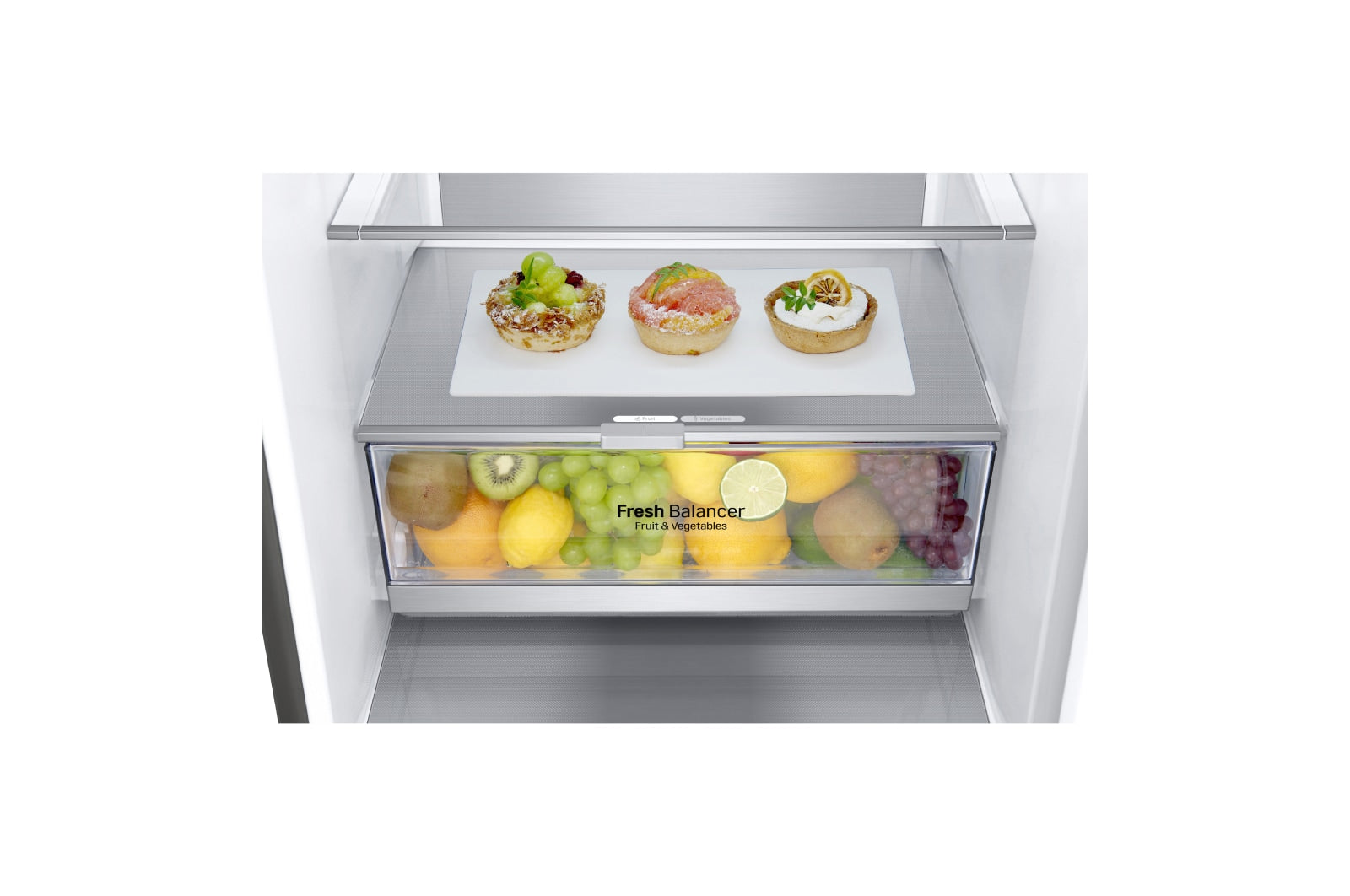 LG NatureFRESH Kühl-Gefrierkombination Steel, 384L, Smart Inverter, Linear Cooling, leise