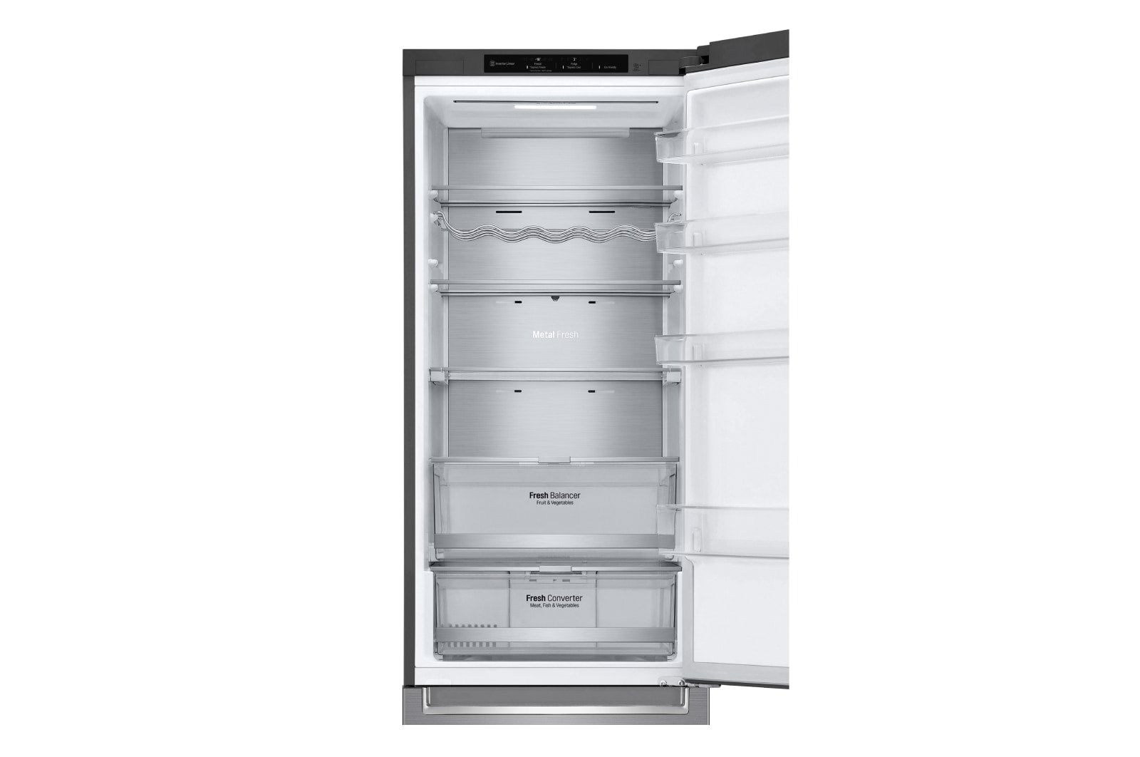 LG NatureFRESH Kühl-Gefrierkombination Steel, 384L, Smart Inverter, Linear Cooling, leise