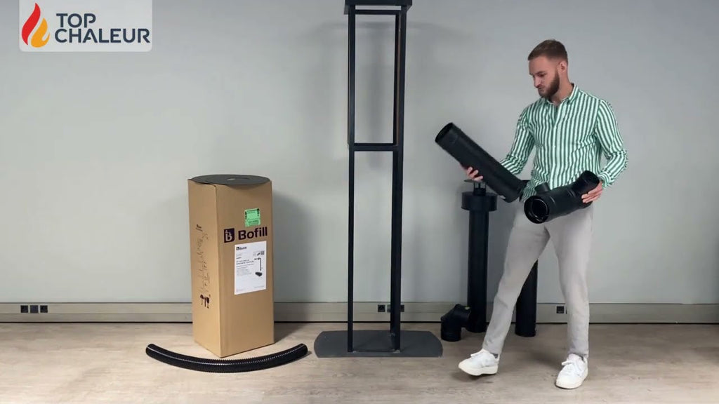 Anna 12 kW geschlossener Pelletheizkessel mit kanalisierbarem Ventouse‑Installationskit für Wohnungen