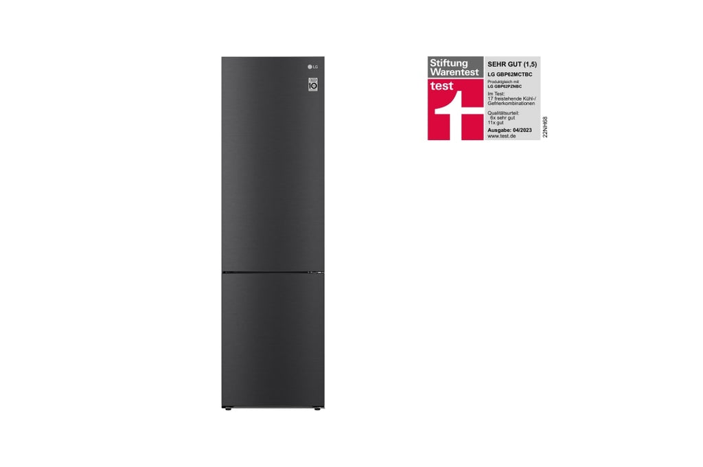 LG Kühl-Gefrierkombination 384L Inverter Linear Kompressor Mattschwarz B-Klasse