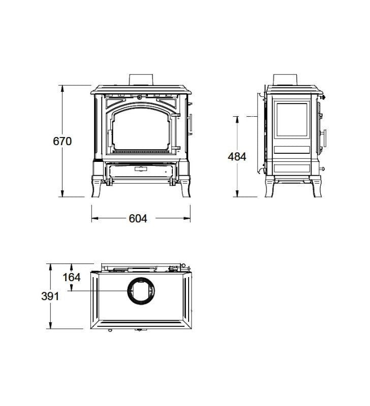Nestor Martin Harmonie I Gusseisen Holzofen – 12‑14 kW, 168 m² Wärme
