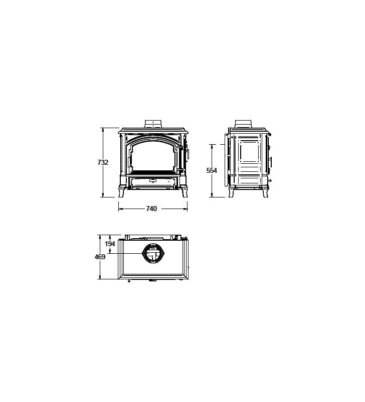 Nestor Martin Harmonie III Holzofen 12 kW Doppelverbrennung Modernes Design