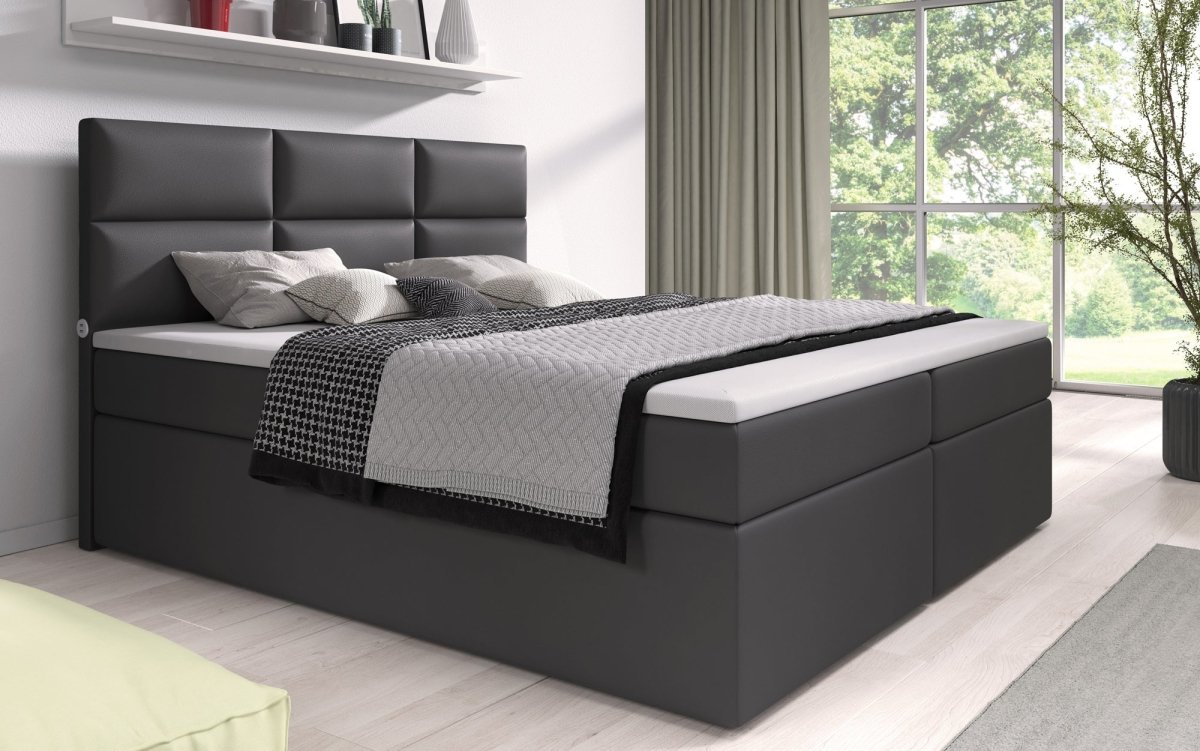 Carre Boxspringbett mit USB-Anschluss: Modernes Design, Hoher Schlafkomfort, Praktische Ladefunktion