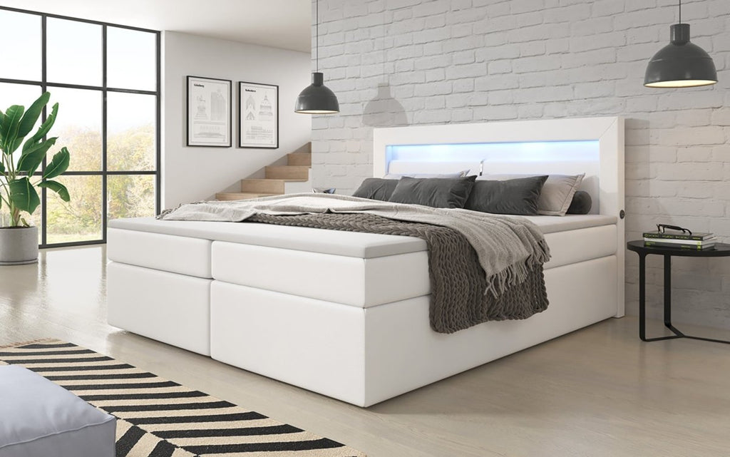 Repos Boxspringbett mit LED & USB: Luxuriöser Schlafkomfort in modernem Design