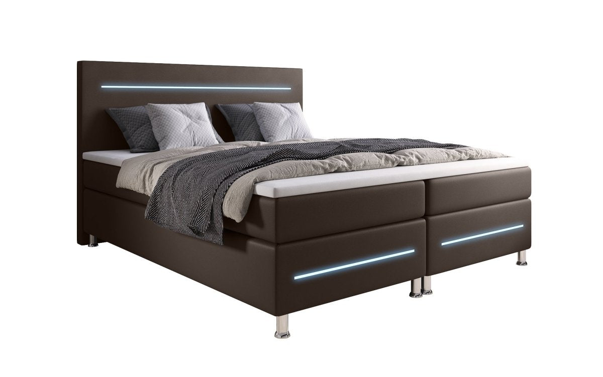 Luxus Boxspringbett Sejour mit LED-Beleuchtung – Modernes Polsterbett für Schlafkomfort