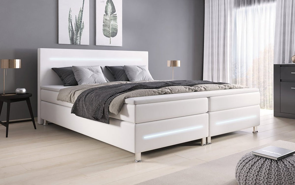 Luxus Boxspringbett Sejour mit LED-Beleuchtung – Modernes Polsterbett für Schlafkomfort