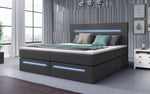 Lade das Bild in den Galerie-Viewer, Luxuriöses Boxspringbett Sejour mit LED-Beleuchtung und cleverem Stauraum
