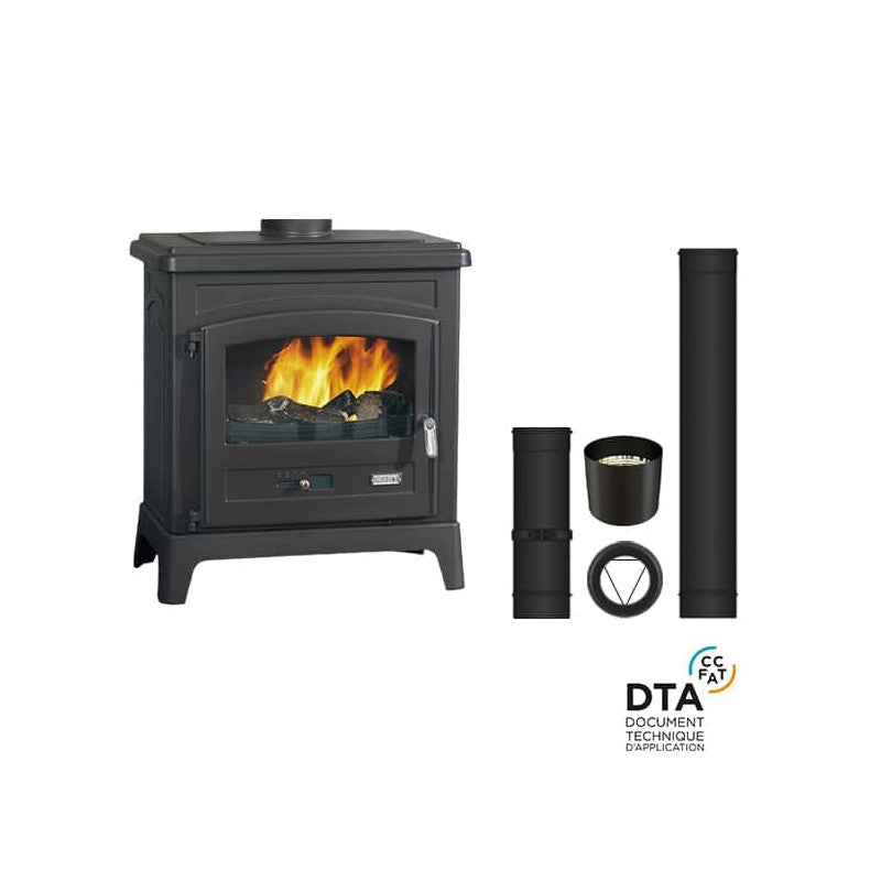 Godin Fonteval Holzofen Pack mit Oberer Abluftöffnung 10 kW