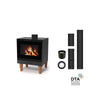 ETNA Iseo 11 kW Holzofen-Set mit oberem Rauchabzug und Anschluss-Kit