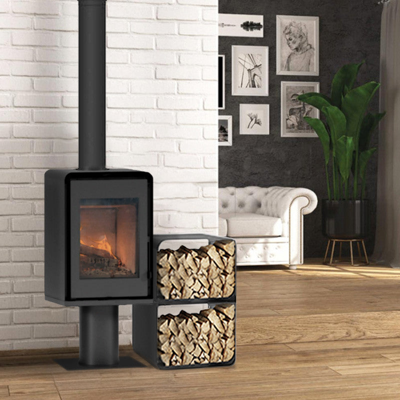 ETNA Domino Holzofen mit Standfuß und 2‑stöckigem Modul – 8,5 kW
