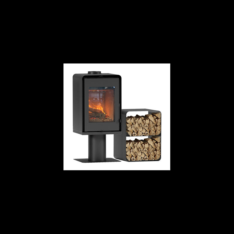 ETNA Domino Holzofen mit Standfuß und 2‑stöckigem Modul – 8,5 kW
