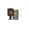 ETNA Domino Holzofen mit Standfuß, 3-stöckigem Holzregal, 7,5 kW, Schwarz