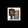 ETNA Domino Holzofen mit Standfuß, 3-stöckigem Holzregal, 7,5 kW, Schwarz