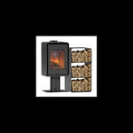 Lade das Bild in den Galerie-Viewer, ETNA Domino Holzofen mit Standfuß, 3-stöckigem Holzregal, 7,5 kW, Schwarz
