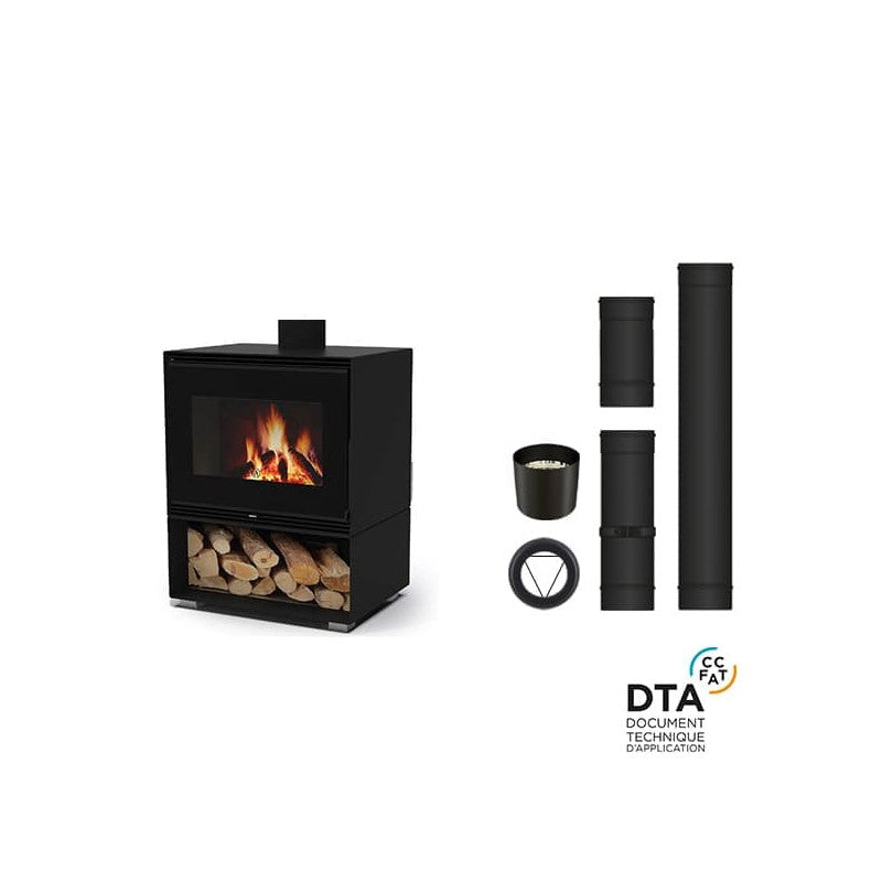 Orta Holzofen 11 kW mit Oberer Rauchabführung – Komplettpaket