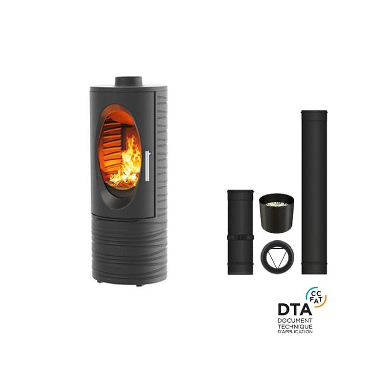 Eleganter Talisman Holzofen Godin 7 kW mit rundem Design