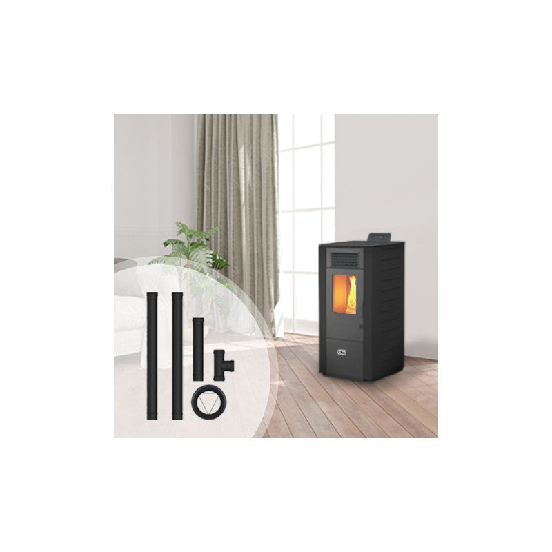 ETNA Nonza Pelletöfen Set mit nachträglicher Rückluftanschluss 10 kW
