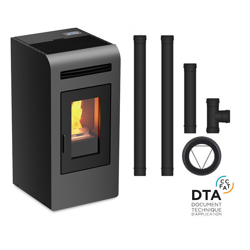 Cayenne Pelletöfen-Set 16 kW mit Heckanschluss-Kit: Effiziente Heizlösung für Zuhause