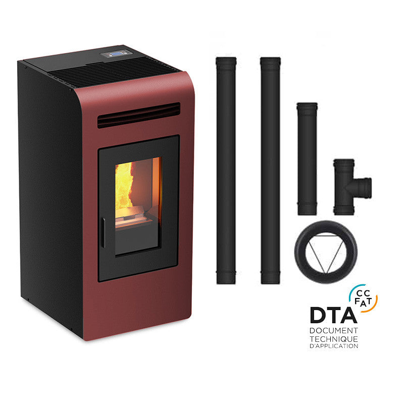 Cayenne Pelletöfen-Set 16 kW mit Heckanschluss-Kit: Effiziente Heizlösung für Zuhause