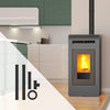 Cayenne Pelletöfen-Set 16 kW mit Heckanschluss-Kit: Effiziente Heizlösung für Zuhause