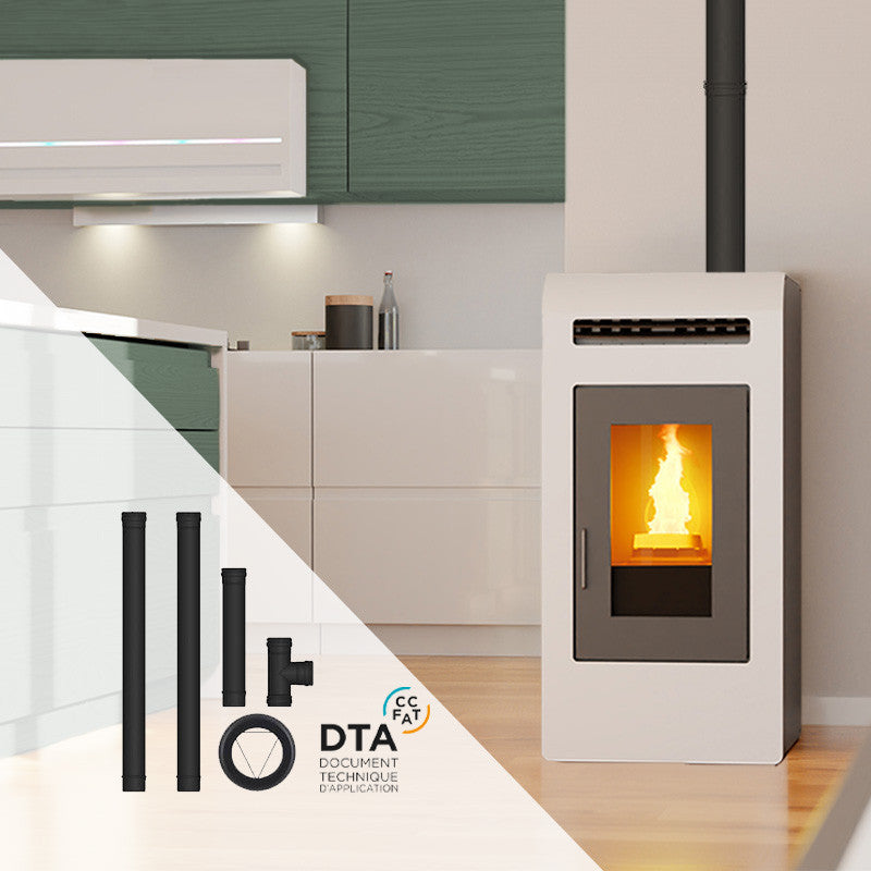 Cayenne Pelletöfen-Set 16 kW mit Heckanschluss-Kit: Effiziente Heizlösung für Zuhause