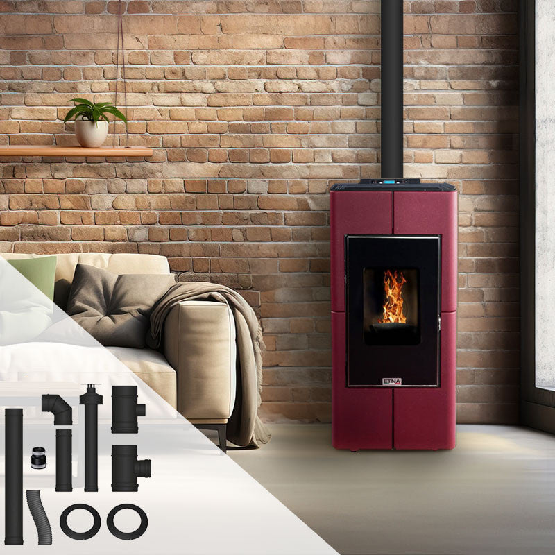 Tendenza 10 kW Kanalkaminofen: Effizientes, dichtes Pelletheizsystem mit Installationskit