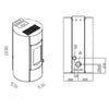 Segreto Plus 12 kW Pelletheizung, luftdichtes Rundgerät mit Ventilationskit