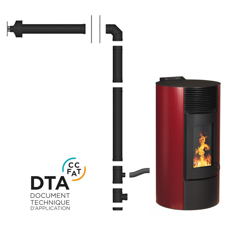 Segreto Plus 12 kW Pelletheizung, luftdichtes Rundgerät mit Ventilationskit