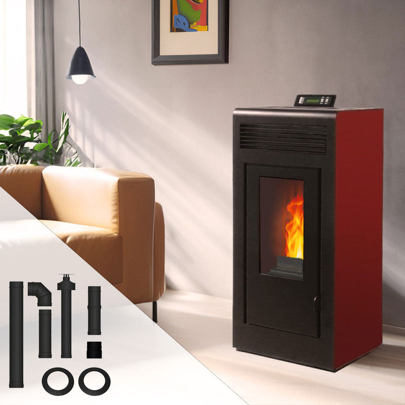ETNA Vulcano Up 13,1 kW Pellet Ofen: Konzentrisch, Versiegelt, Oben Abzug