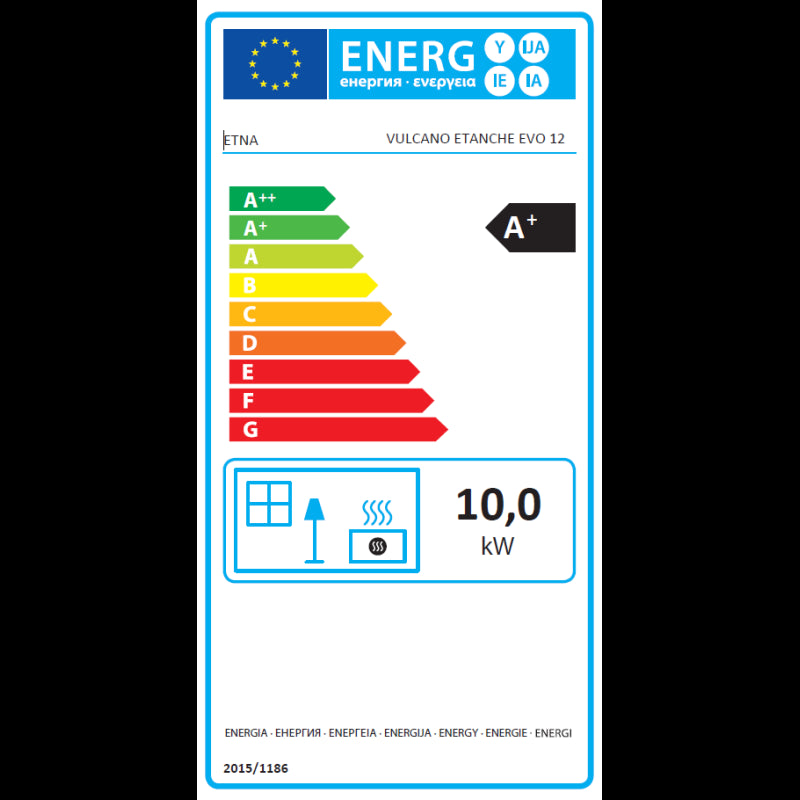 Vulcano EVO Dichter Pellet-Ofen 12 kW mit Konzentrischem Abluft-Kit Hinten