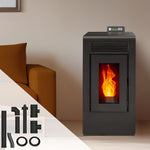 Lade das Bild in den Galerie-Viewer, Vulcano EVO Dichter Pellet-Ofen 12 kW mit Konzentrischem Abluft-Kit Hinten
