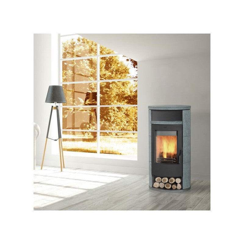Alicante 8 kW Holzofen mit Flamme Grün, hohe Effizienz