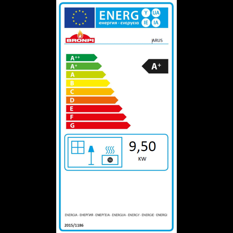 ARUS 9,5 kW Holzofen: Dreifachverbrennung, Holzfüße, FireTek-Interieur für ökonomisches Heizen