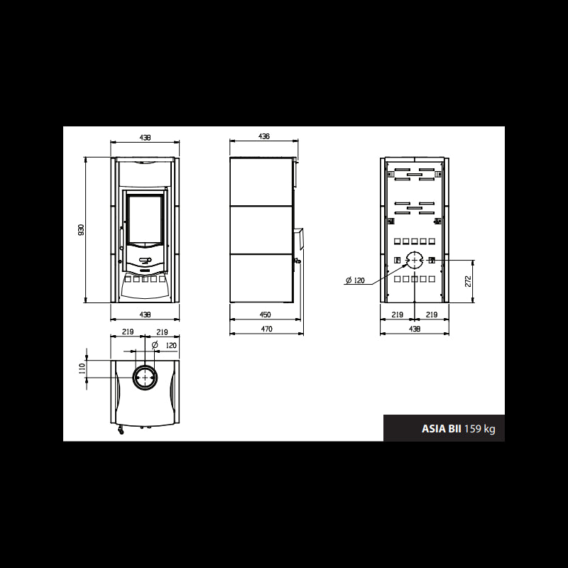 Holzofen Asia BII 7 kW – Naturstein-Design, hohe Effizienz