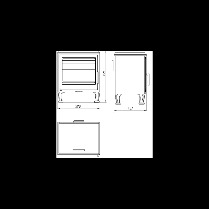 Aube Panadero Kaminofen 7,1 kW mit Warmhalteplatte und Dreifachverbrennung