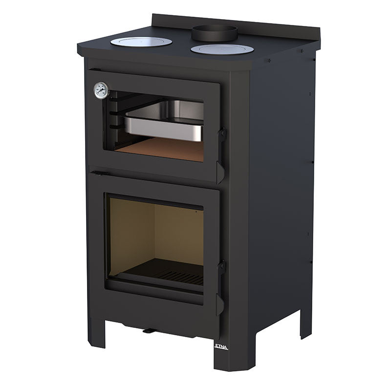 Pramoda Etna 9 kW Holzofen: Integrierter Backofen, Kochplatten, 50 cm Scheitholz