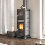 Lade das Bild in den Galerie-Viewer, La Nordica Gemma Forno 5.0 Holzofen mit Natursteinverkleidung und Backofen
