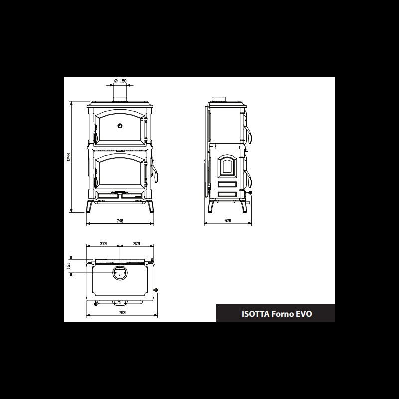 La Nordica Isotta Forno Evo Holzofen mit Backofen 9,7 kW Hochleistung