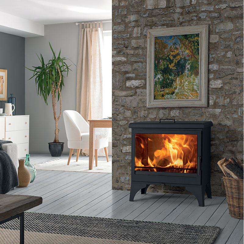 Boheme Holzofen mit Kochfeld 9,8 kW – Effizient, Stilvoll, Schwarz