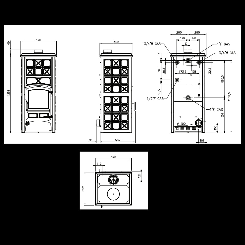 Loriet S DSA Holzheizkessel 16,8 kW – Luft‑ und Wasserheizung