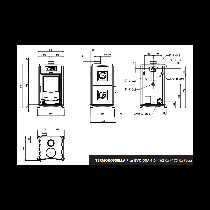 TermoRossella Plus Evo DSA 4.0 Holzheizkessel mit Wasseraufbereitung 11 kW