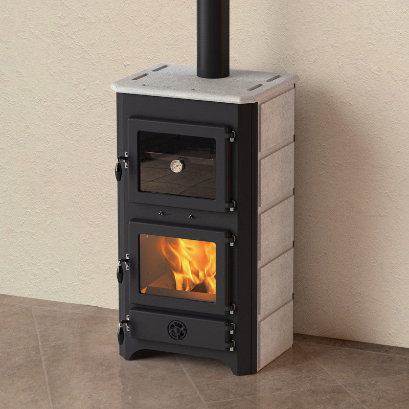 Thermo Vulkan Plus MBS Holzvergaserofen 19 kW Naturstein-Design mit Warmwasserbereitung