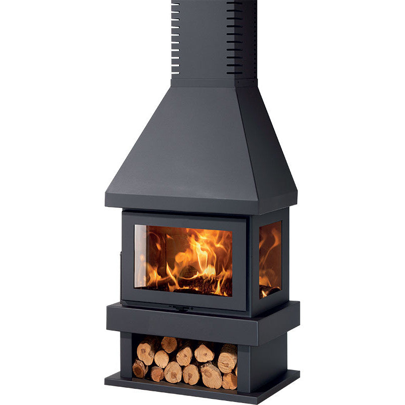 Panadero Holzofen Canada 5,9 kW Dreifachverbrennung Panorama-Design verstellbare Höhe