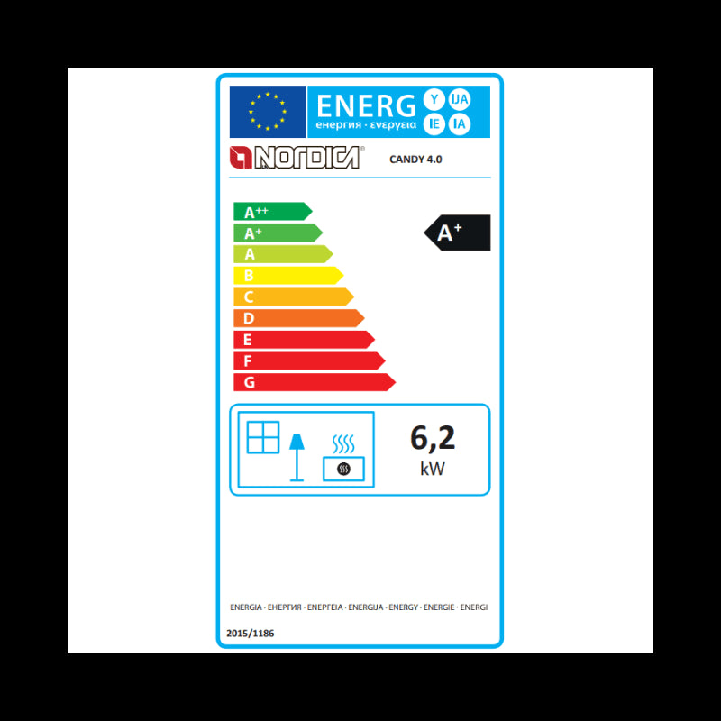 La Nordica Candy 4.0 Holzofen – 6,2 kW, Anthrazit, hohe Effizienz